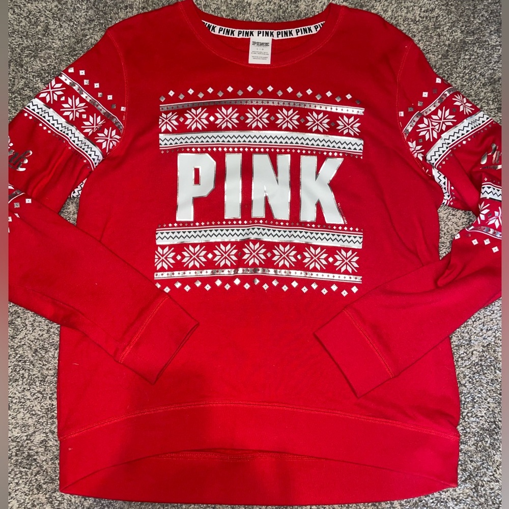 Victoria's Secret PINK Festive Red Sweater